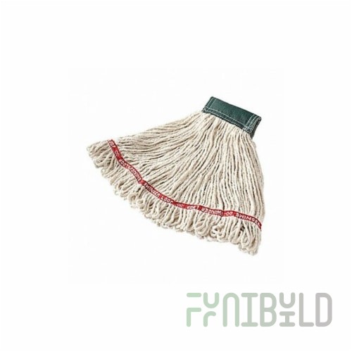 Rubbermaid FGC15206WH00 Medium Looped End Wet Mop 5 Inch Band White Cotton Synthetic Blend