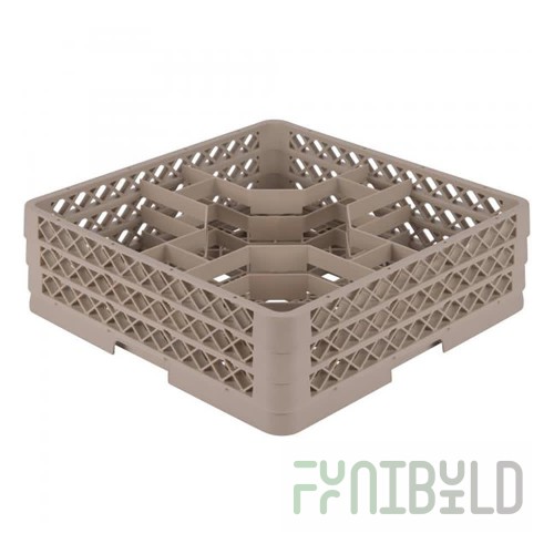 Vollrath TR13KKK 19 Inch Full Size Low Profile Dishwasher Rack with 5 Compartment