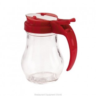 Vollrath 606-18 6 Oz Syrup Pourer Glass Jar with Almond Plastic Top