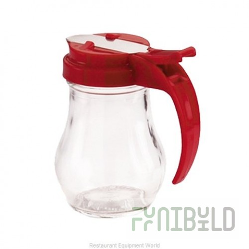 Vollrath 606-18 6 Oz Syrup Pourer Glass Jar with Almond Plastic Top