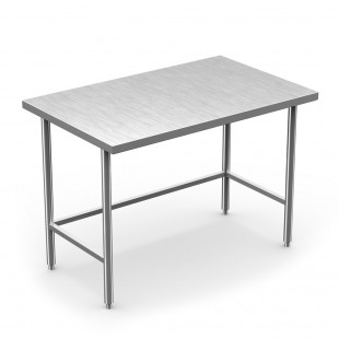 Winholt DTR-3696-14 96 Inch 14 Gauge Stainless Steel Work Table with Open Frame