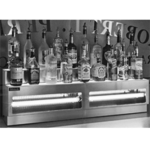Perlick LMDS2-24L-BL 24 Inch Lighted Merchandise Display Raised 2-tier Stainless Steel