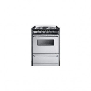 Summit TEM610BRWY 24 Inch Electric Range with Chrome Handle Black Summit TEM610BRWY 24 Inch Electric Range with Chrome Handle Black