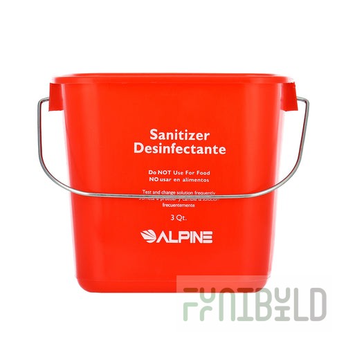 Alpine Industries ALP486-3-RED-3 3 Qt Sanitizing Cleaning Pail Plastic Red