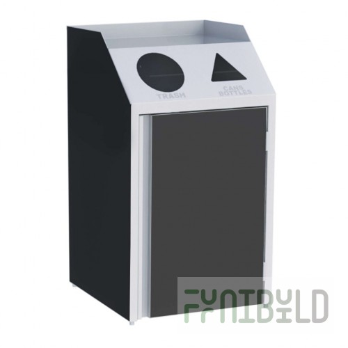 Lakeside 4412 26-1/2 Inch Waste and Recycle Station Stainless Steel with Laminate
