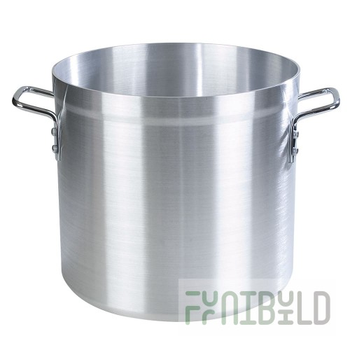 Carlisle 61232 32 Qt. Aluminum Standard Weight Stock Pot with Loop Handles