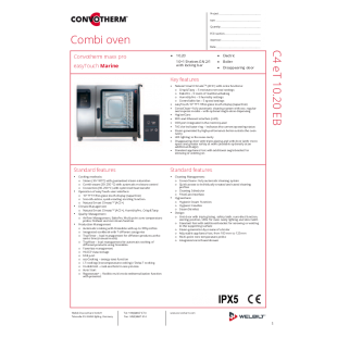 Convotherm C4 ET 10.20 EB DD SGL 46 Inch Electric Combi Oven and Steamer Convotherm C4 ET 10.20 EB DD SGL 46 Inch Electric Combi Oven and Steamer
