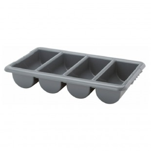 Royal Industries ROY BTC03 Cutlery Bin 4-compartment Gray