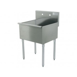 Advance Tabco 6-41-24D 24 Inch Square Corner Scullery Sink Stainless Steel with Drain Basket Advance Tabco 6-41-24D 24 Inch Square Corner Scullery Sink Stainless Steel with Drain Basket