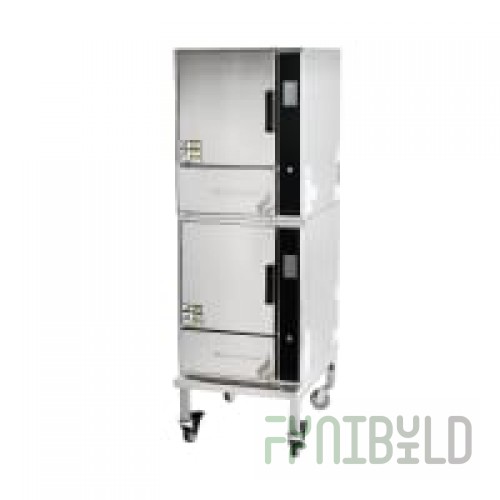 Groen (2)GSSP-BL-5GS LH N02 SB 22 Inch Stand Mounted Gas Convection Steamer 58,000 BTU