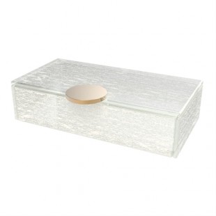 BauscherHepp RP-08-38-CR422 32 Oz Crackled White Glass Bento Dinner Plate