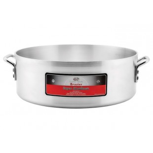 Winco AXHB-18 18 Qt Brazier Pan Round Aluminum Reinforced Durable