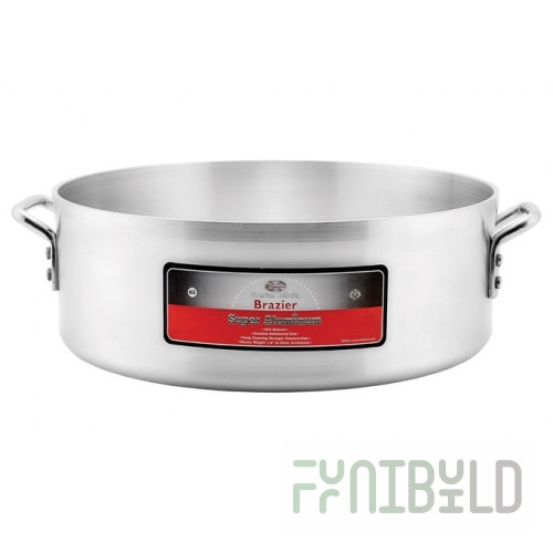 Winco AXHB-18 18 Qt Brazier Pan Round Aluminum Reinforced Durable