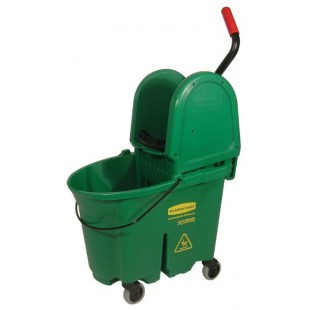 Rubbermaid FG757888GRN 35 Qt Bucket Mopping Combo Down Press Wringer Green Molded Plastic