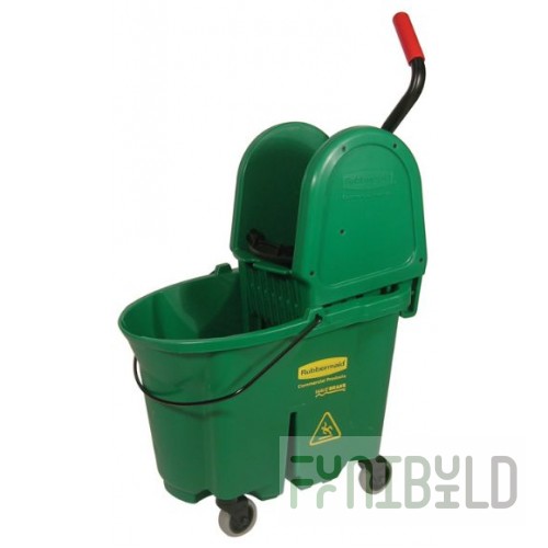 Rubbermaid FG757888GRN 35 Qt Bucket Mopping Combo Down Press Wringer Green Molded Plastic