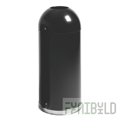 Rubbermaid FGR1536EOTGLBK 15 Gallon Waste Receptacle Indoor Steel Black
