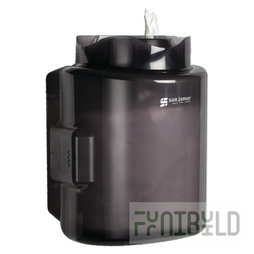 San Jamar T430TBK 10-3/4 Inch Wet Wipe Dispenser Wall Mount Impact Resistant Black