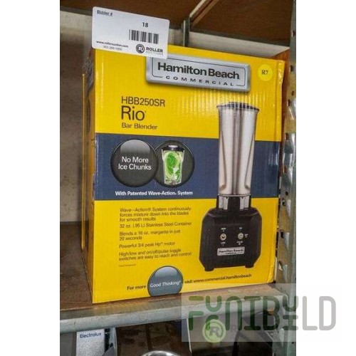 Hamilton Beach HBB250SR 32 Oz Electric Bar Blender with Stainless Steel Container