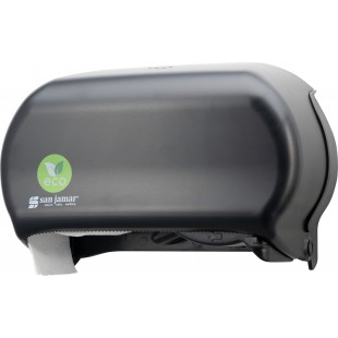 San Jamar R3600REBK Wall Mounted Plastic Dual Roll Tissue Dispenser Black San Jamar R3600REBK Wall Mounted Plastic Dual Roll Tissue Dispenser Black