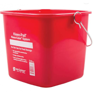 San Jamar KP196KCRD 6 Qt Bucket with Ergonomic Handle Red Plastic NSF Certified San Jamar KP196KCRD 6 Qt Bucket with Ergonomic Handle Red Plastic NSF Certified