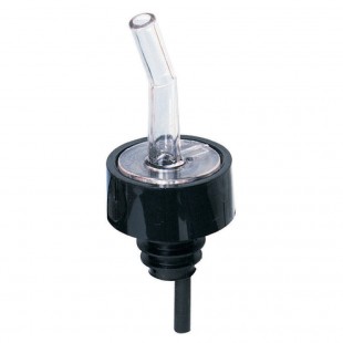 Spill-Stop 320-01SC Liquor Pourer Clear with Black Collar Screened Plastic Spill-Stop 320-01SC Liquor Pourer Clear with Black Collar Screened Plastic