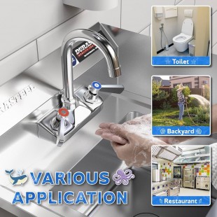 Krowne HS-9-LF 12 Inch Space Saver Hand Sink Wall Mount Stainless Steel with Backsplash