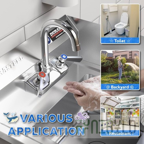 Krowne HS-9-LF 12 Inch Space Saver Hand Sink Wall Mount Stainless Steel with Backsplash