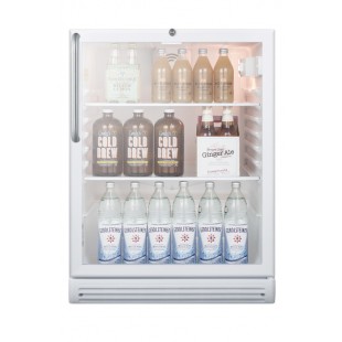 Summit SCR600GLBITBADA 24 Inch Refrigerated Merchandiser ADA Compliant Undercounter White Summit SCR600GLBITBADA 24 Inch Refrigerated Merchandiser ADA Compliant Undercounter White