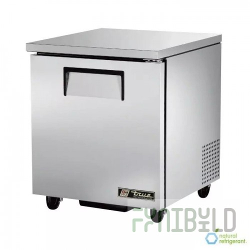 True Refrigeration TUC-27-LP-HC 27 Inch Stainless Steel Undercounter Refrigerator with Solid Door
