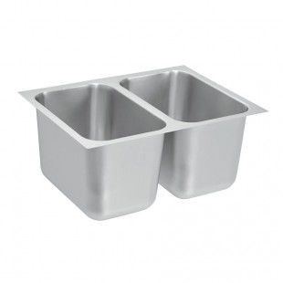 Vollrath 10102-1 14 Inch Weld In Sink Two Compartment 20 Gauge Stainless Steel with Square Corners