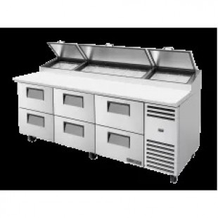 True Refrigeration TPP-AT-93D-6-HC~SPEC3 93 Inch Pizza Prep Table with Six Drawers True Refrigeration TPP-AT-93D-6-HC~SPEC3 93 Inch Pizza Prep Table with Six Drawers