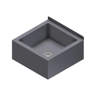 Winholt MS-2424-DP8-KT 28 Inch Mop Sink with 2 Inch Backsplash Stainless Steel