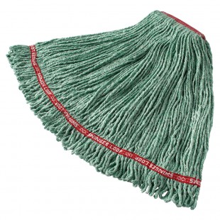 Rubbermaid FGC11306GR00 Large 1 Inch Headband Looped End Wet Mop Green Cotton/Synthetic