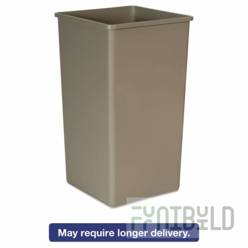 Rubbermaid FG395900BEIG 19-1/2 Inch Square Plastic Trash Receptacle Beige Durable