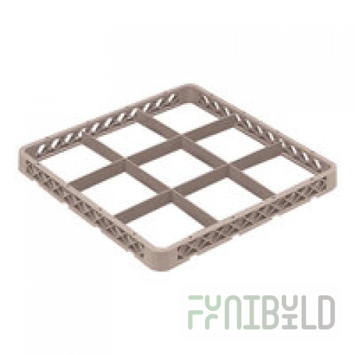 Vollrath TR10FFFFFFFF 19-3/4 Inch Full Size Glass Stemware Rack with 9 Compartments Beige Co-Polymer Plastic