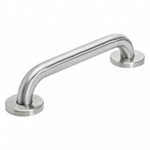 Alpine Industries ALP484-24 24 Inch Safety Grab Bar Flange Covered Mounting Stainless Steel Brushed Finish ADA Compliant
