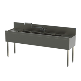 Perlick TS94C 108 Inch Underbar Sink Unit Four Compartment Stainless Steel with Drainboards Perlick TS94C 108 Inch Underbar Sink Unit Four Compartment Stainless Steel with Drainboards