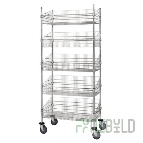 Quantum WRC74-1824-5BSKDLH 24 Inch Cart 1200 Lbs Load Capacity with 2 Shelves and 5 Baskets