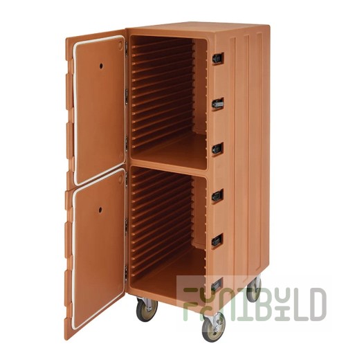Cambro 1826DBC157 33-1/4 Inch Double Cavity Food Storage Cabinet Polyethylene Coffee Beige
