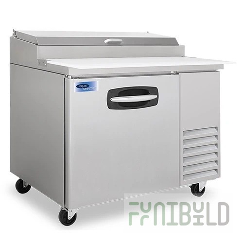 Nor-Lake NLPT44 44 Inch Stainless Steel Pizza Prep Table with 6 Pans