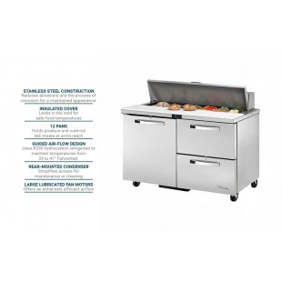 True Refrigeration TSSU-48-12D-2-HC~SPEC3 48 Inch Sandwich Salad Unit with Stainless Steel