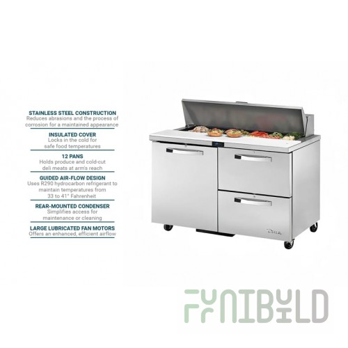 True Refrigeration TSSU-48-12D-2-HC~SPEC3 48 Inch Sandwich Salad Unit with Stainless Steel