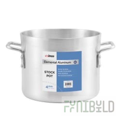 Winco AXS-12 12 Quart Stock Pot Round Reinforced Aluminum Without Cover