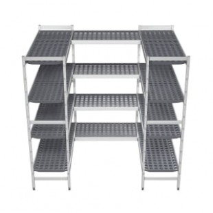 Winholt ALSCS-60-320 60 Inch Cooler and Backroom Shelving Tubular Aluminum 3 Shelves