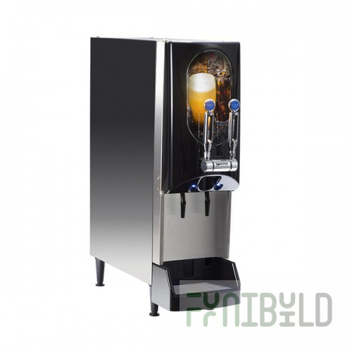Bunn 51600.0020 10 Inch Refrigerated Cold Draft Coffee Dispenser with Chrome Tap Handles Black Finish