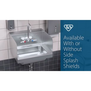 T&S Brass HS-1715-4W Hand Sink Wall-mounted Stainless Steel