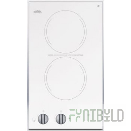 Summit CR2110WH 12 Inch Electric Radiant Cooktop Two Burners EuroKera Surface