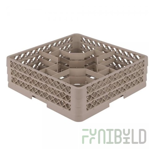 Vollrath TR13KK 19 Inch Low Profile Glass Stemware Rack with 5 Compartments Beige