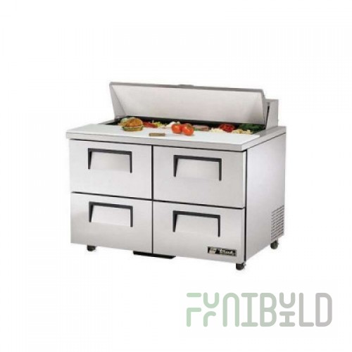 True Refrigeration TSSU-48-12D-4-ADA-HC~SPEC3 48 Inch Stainless Steel Refrigerated Counter 4 Drawers