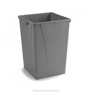 Carlisle 34393523 35 Gallon Gray Square Indoor Trash Receptacle with Liner Tabs and Handles